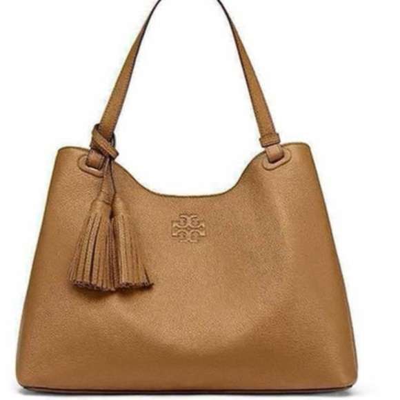 Tory Burch Handbags - NWT TORY BURCH THEA BARK BROWN PEBBLE LEATHER TOTE
